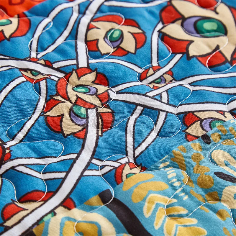Conjunto de Colcha Patchwork Floral