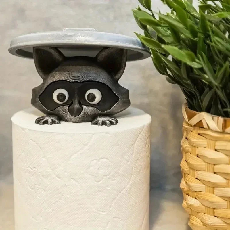 Suporte de Papel Higiénico Guaxinim – Um Acessório Divertido para a Casa de Banho