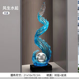 Elegante Escultura Azul em Resina
