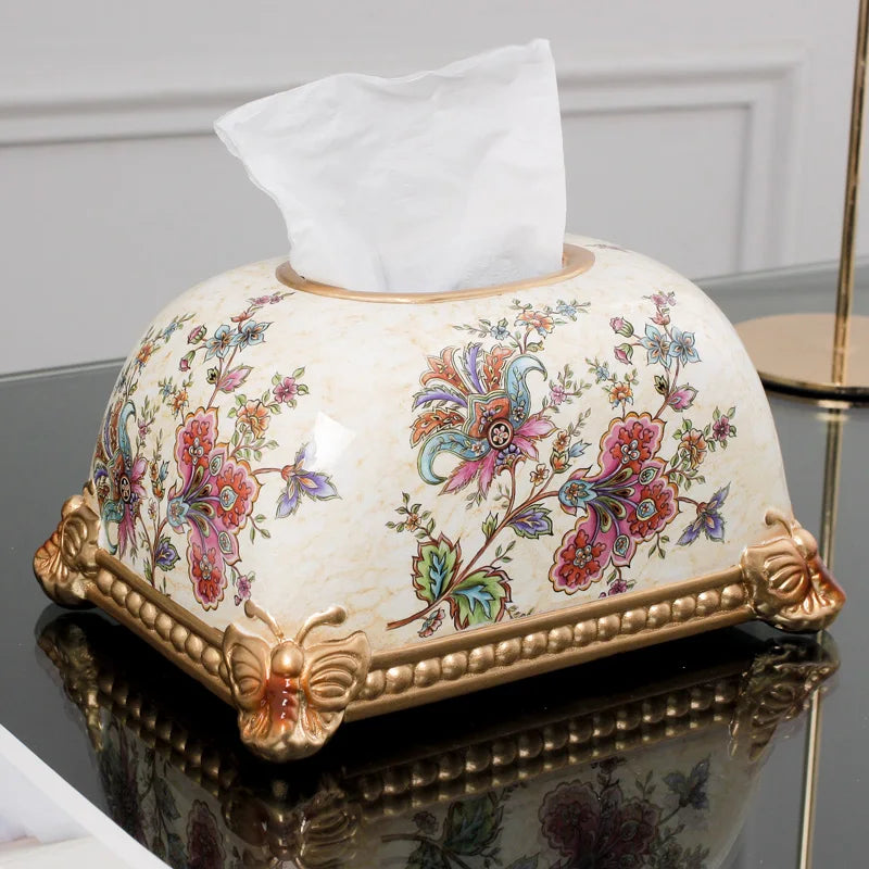 Elegante Caixa de Lenços em Cerâmica