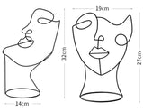 Escultura de Rosto Abstrato em Arte Linear Miro