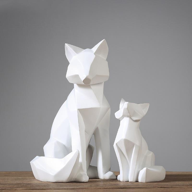 Escultura de Raposa Geométrica Lumi