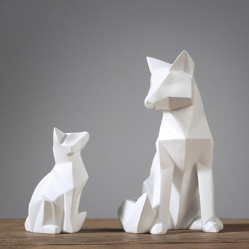 Escultura de Raposa Geométrica Lumi