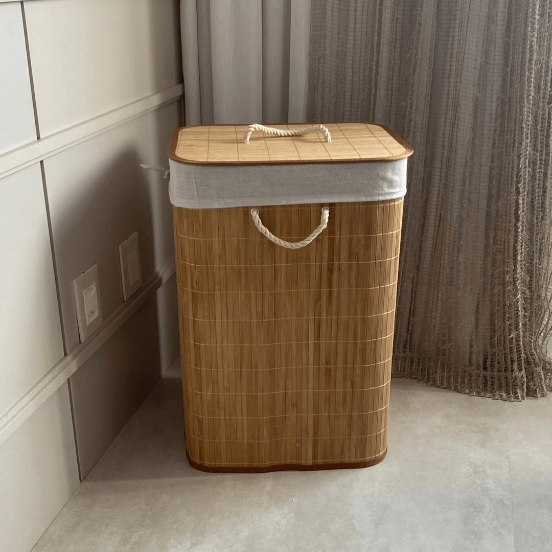 Cesto de Roupa em Bambu com Tampa – 60cm