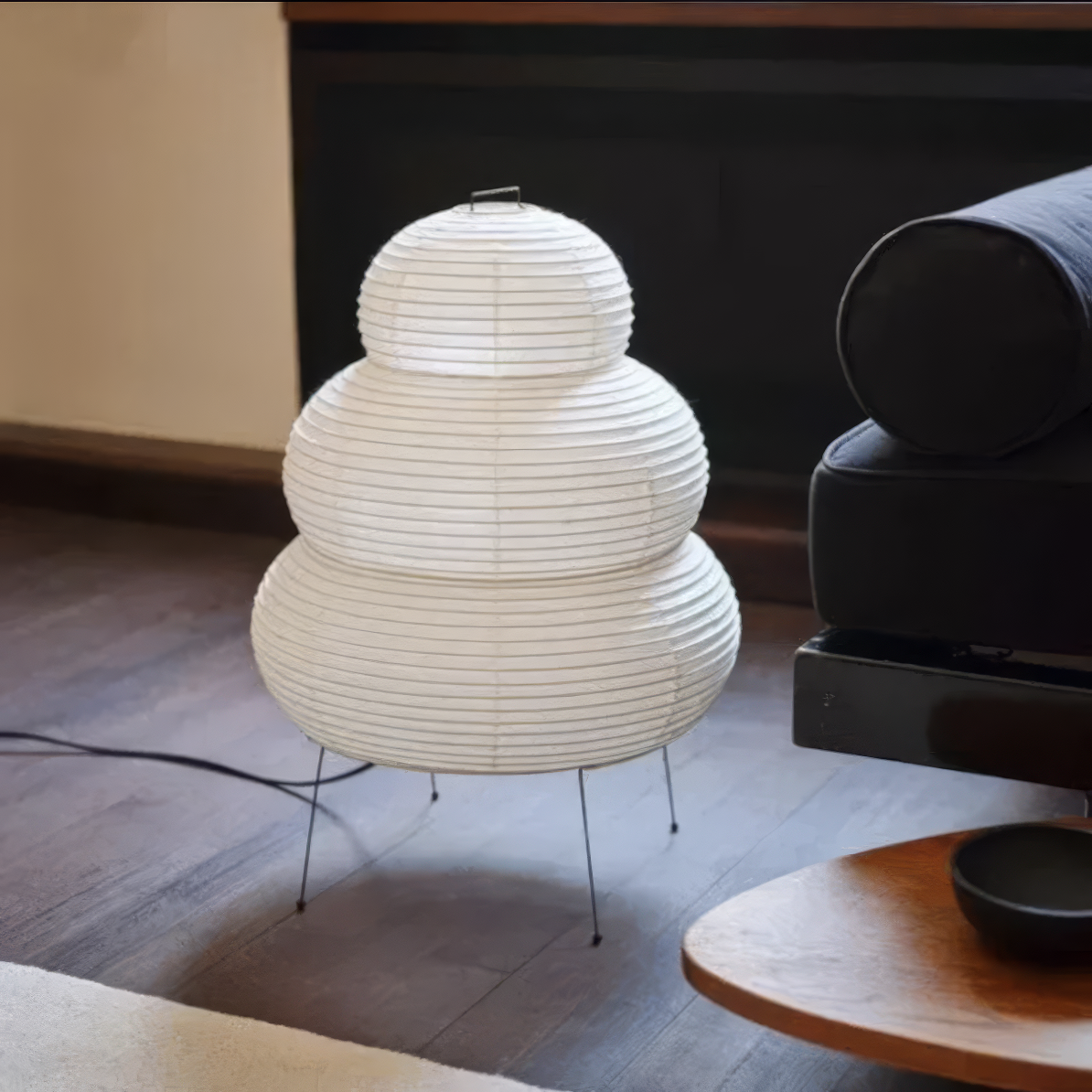 Candeeiro LED Wabi-Sabi em Papel de Arroz