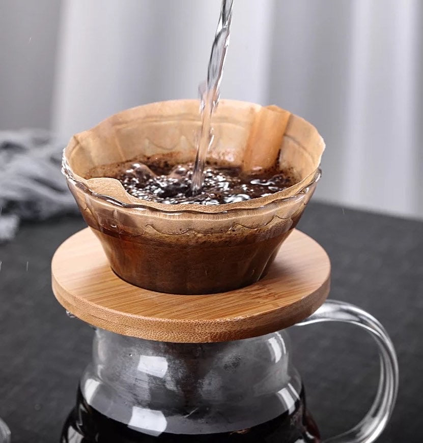 Conjunto de Dripper de Café em Vidro Hario V60 – 500ml