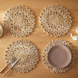 Individuais Naturais Entrançados em Macramé – 30cm