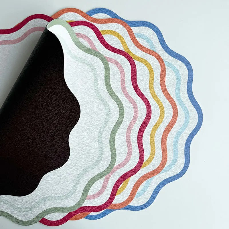 Individuais em Pele Sintética Onda Floral – 34cm