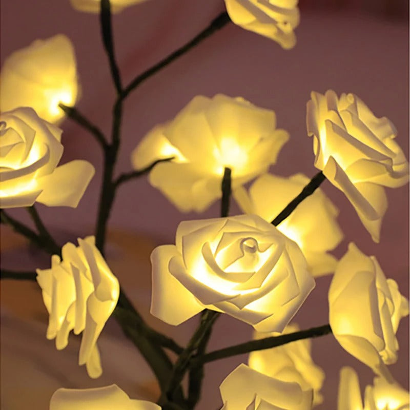 Candeeiro de Mesa Árvore de Rosas LED – Luz Decorativa USB 45cm