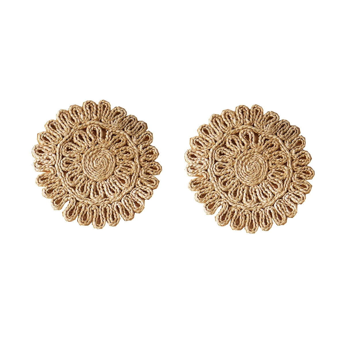Individuais Naturais Entrançados em Macramé – 30cm