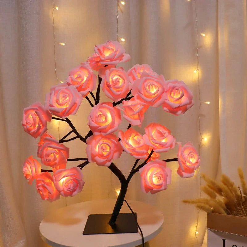 Candeeiro de Mesa Árvore de Rosas LED – Luz Decorativa USB 45cm