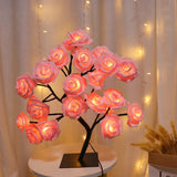 Candeeiro de Mesa Árvore de Rosas LED – Luz Decorativa USB 45cm