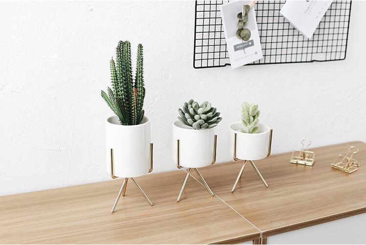 Vasos de Cerâmica para Flores com Suporte Moderno