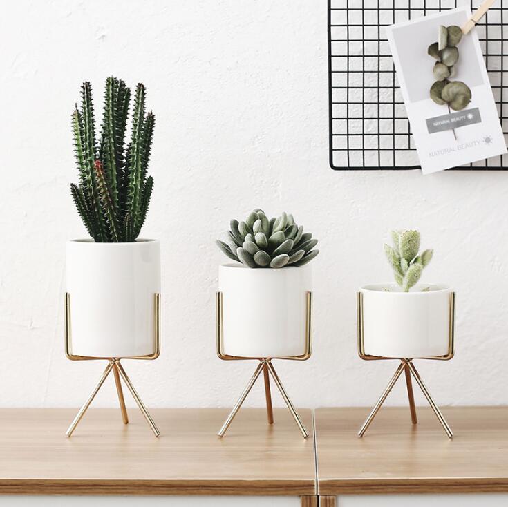 Vasos de Cerâmica para Flores com Suporte Moderno