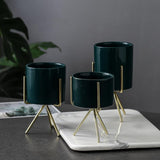 Vasos de Cerâmica para Flores com Suporte Moderno