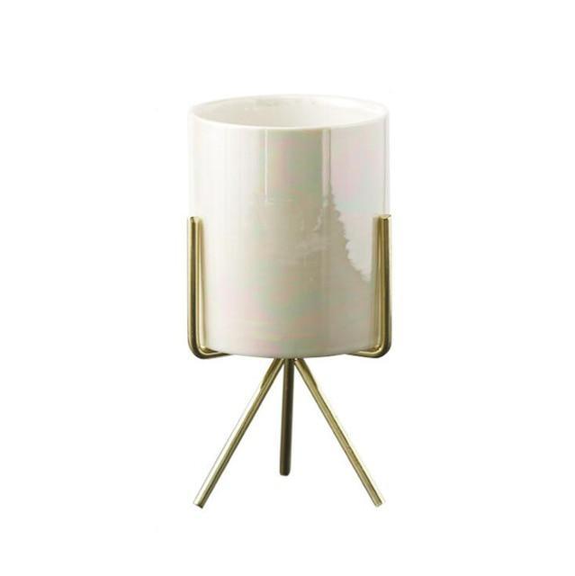Vasos de Cerâmica para Flores com Suporte Moderno