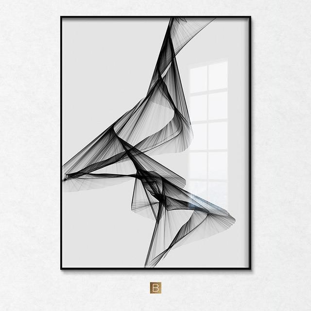 Telas Abstratas a Preto e Branco