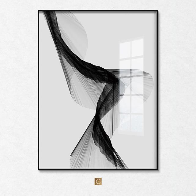 Telas Abstratas a Preto e Branco