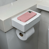 Suporte de Papel Higiénico de Parede 3M com Prateleira de Arrumação
