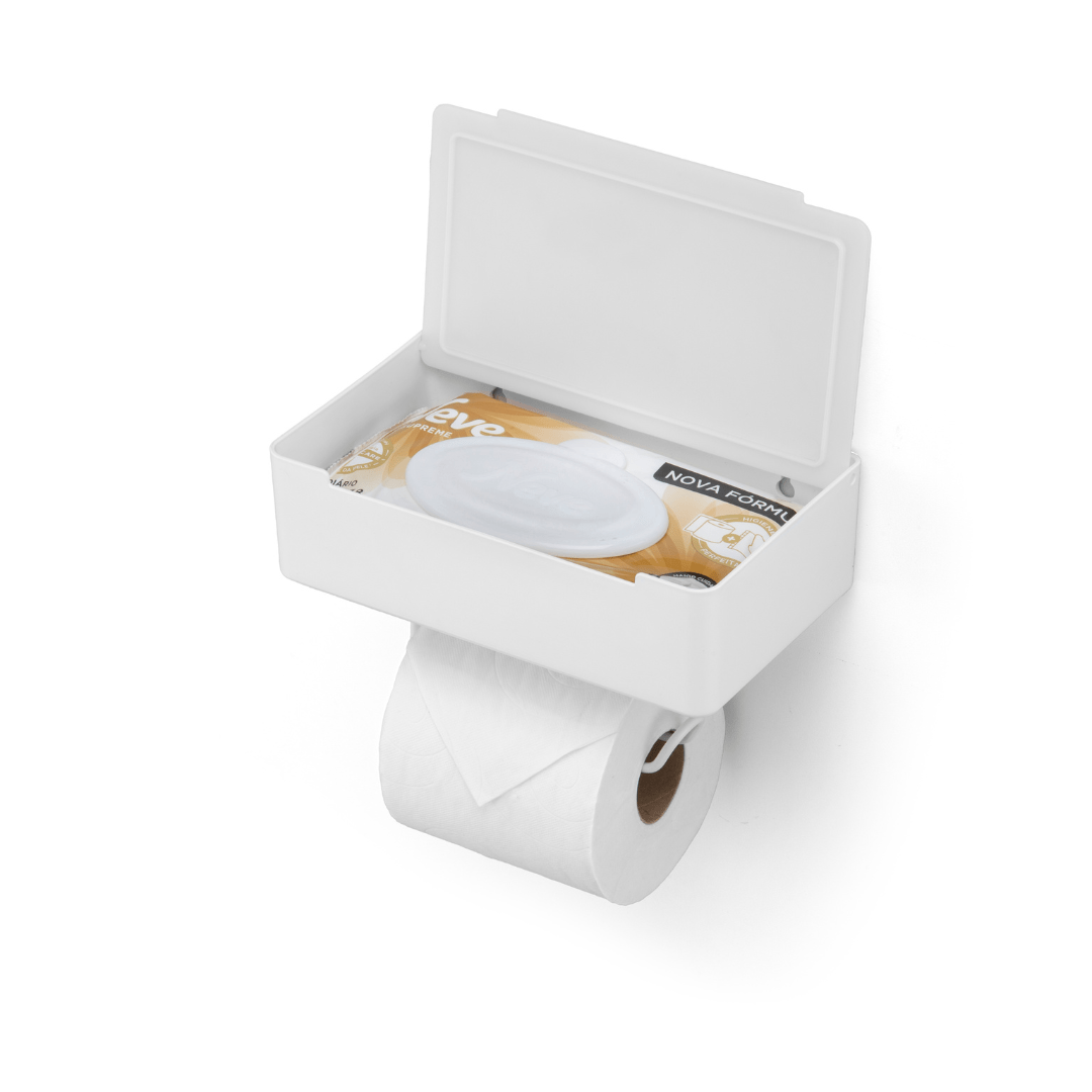 Suporte de Papel Higiénico de Parede 3M com Prateleira de Arrumação