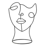 Escultura de Rosto Abstrato em Arte Linear Miro