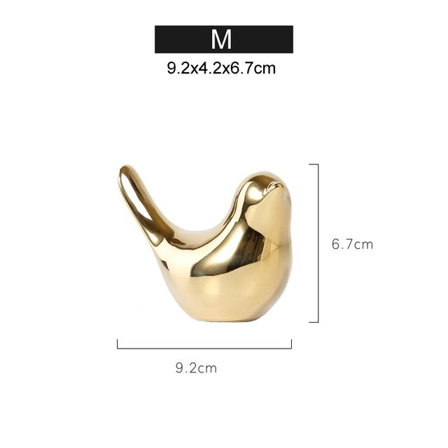 Estatueta de Pássaro Dourado Aurelia